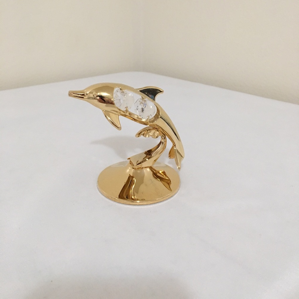 Dolphin 24k plated figure Australian crystal